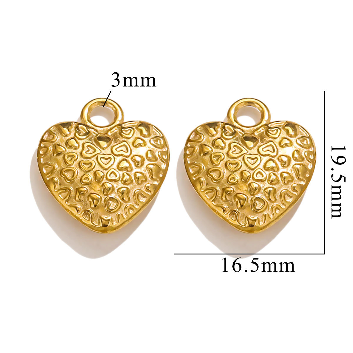 Gold color / 1 Piece Simple Cute Style Cartoon Heart Shape Stainless Steel  Gold Color Women's Pendant Picture8